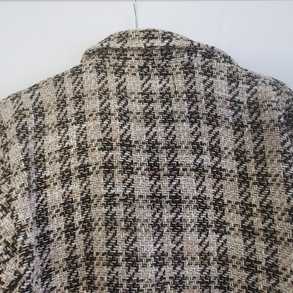 ZARA women's Size XS Plaid cropped button front patch pocket blazer - Picture 6 of 7